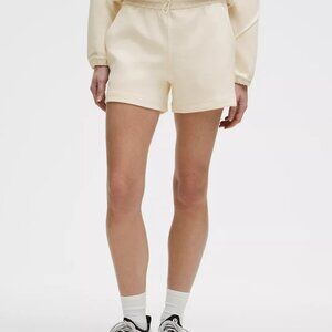 lululemon Softstreme Shorts 4 inch inseam in Cream / Light Ivory White